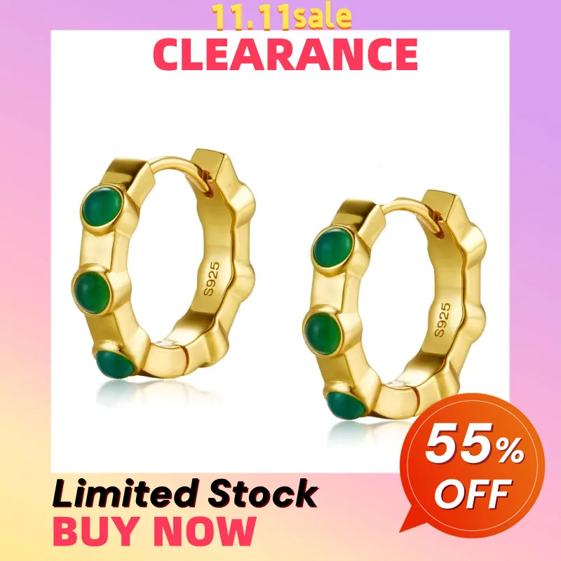 Серьги-кольца из стерлингового серебра 925 пробы с покрытием из 18-каратного золота и распродажей из зеленого агата. Ограниченный товар. В порядке очереди.
Серьги-кольца из стерлингового серебра 925 пробы с покрытием из 18-каратного золота и распродажей из зеленого агата. Ограниченный товар. В порядке очереди.