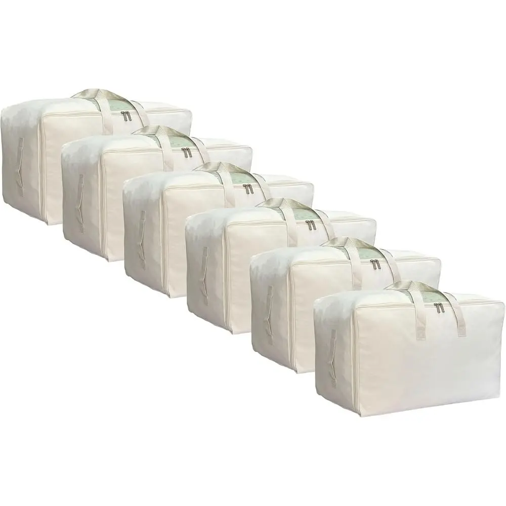 Large Canvas Storage Bags with Handles, Clear Window, 80L, 6 Pack, Beige, Ideal for Closets and Bedding Organization
Large Canvas Storage Bags with Handles, Clear Window, 80L, 6 Pack, Beige, Ideal for Closets and Bedding Organization