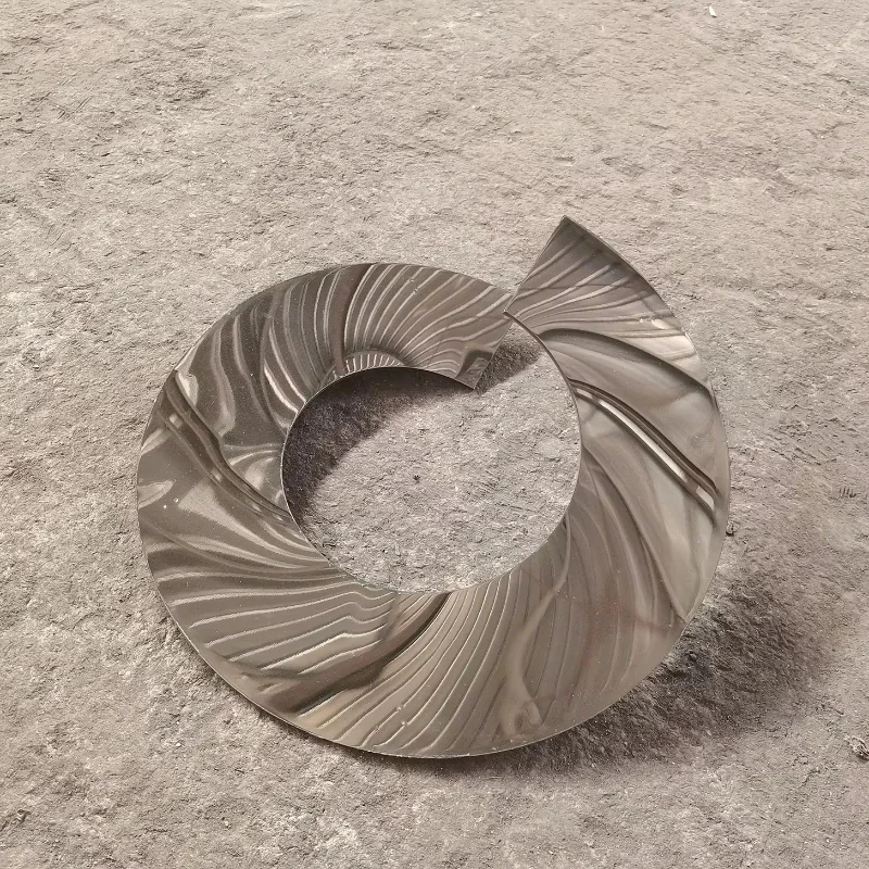 Material handling equipment parts, stainless steel spiral blades
Material handling equipment parts, stainless steel spiral blades