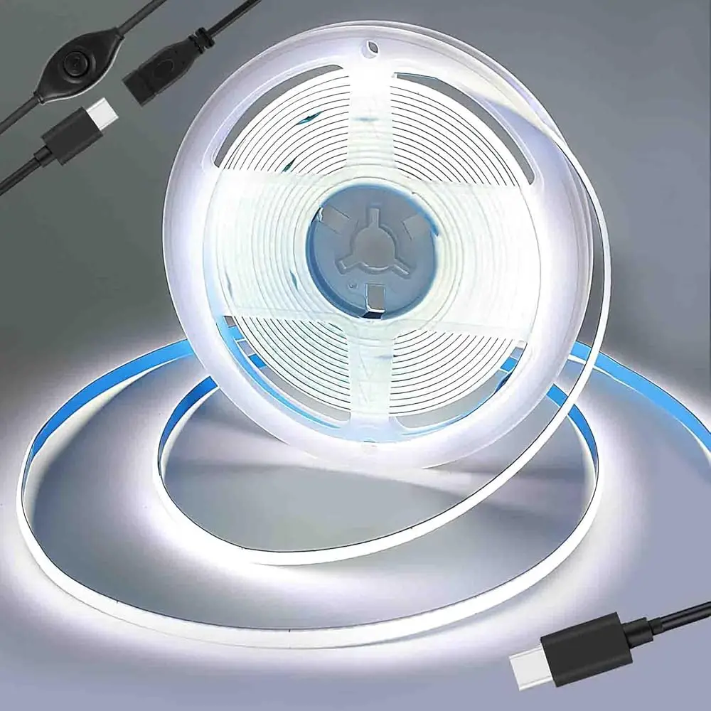 Usb Type-C Powered 2M/6.56Ft 5V Cob Led St Light With Dimmer Of Memory Function,Pure White 6000K,640Leds,Flexible Tape Light
Usb Type-C Powered 2M/6.56Ft 5V Cob Led St Light With Dimmer Of Memory Function,Pure White 6000K,640Leds,Flexible Tape Light