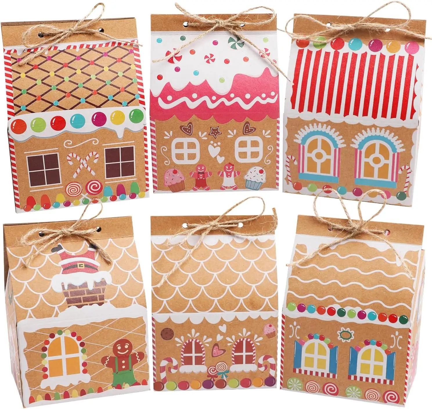 24 Pcs Christmas Kraft Paper Gift Boxes, Xmas Candy House Style Goodies Treat Bags for Christmas Party Favor
24 Pcs Christmas Kraft Paper Gift Boxes, Xmas Candy House Style Goodies Treat Bags for Christmas Party Favor