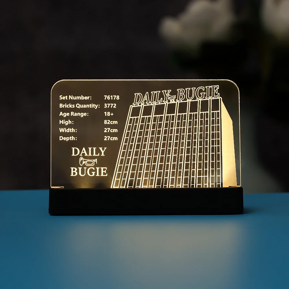 LED Light Acrylic Display Plate Nameplate For 76178 Collectible Building Blocks not Inlclude the Block Model
LED Light Acrylic Display Plate Nameplate For 76178 Collectible Building Blocks not Inlclude the Block Model