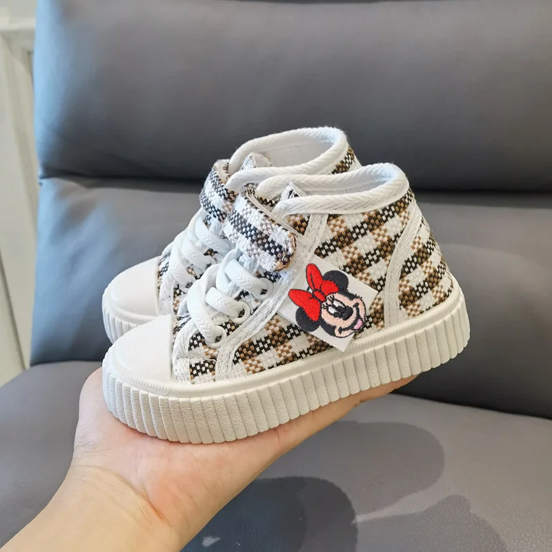 Disney 2025 Autumn High Top Plaid Canvas Shoes Minnie Mouse Casual shoes Kindergarten Boys Girls Sneakers Children Board Shoes
Disney 2025 Autumn High Top Plaid Canvas Shoes Minnie Mouse Casual shoes Kindergarten Boys Girls Sneakers Children Board Shoes