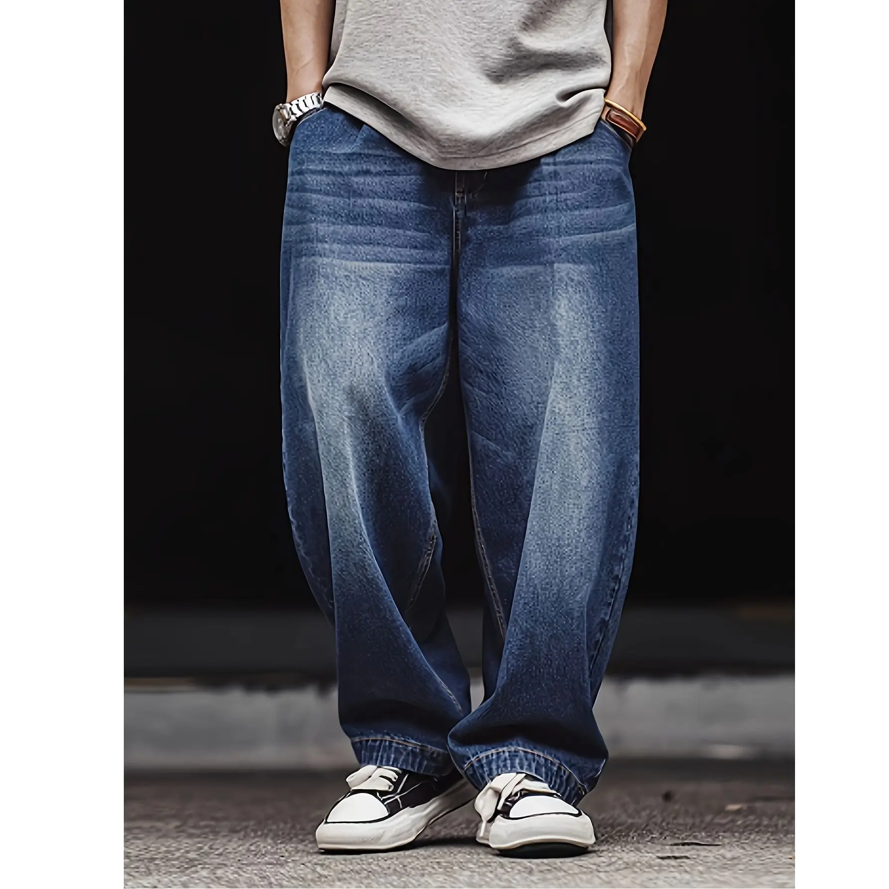 Men's US size workwear, retro washed jeans, cat whiskers, casual jeans, youthful and trendy loose straight leg wide leg pants
Men's US size workwear, retro washed jeans, cat whiskers, casual jeans, youthful and trendy loose straight leg wide leg pants