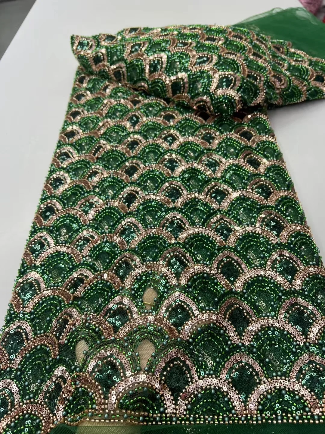 New Nigerian Heavy Handmade Beaded Tulle Lace Fabric African Luxury Sequins Net Lace Fabric For Bridal Wedding Dresses 2025
New Nigerian Heavy Handmade Beaded Tulle Lace Fabric African Luxury Sequins Net Lace Fabric For Bridal Wedding Dresses 2025