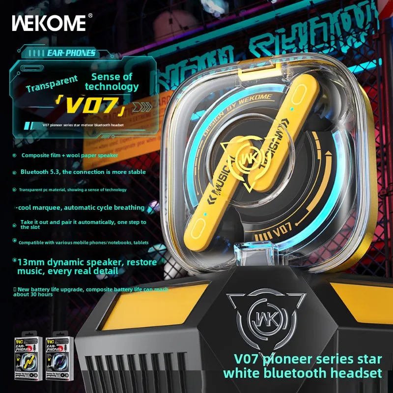 WEKOME Pioneer Starfall Transparent Case Bluetooth Headset Bluetooth 5.3 Stable Headset
WEKOME Pioneer Starfall Transparent Case Bluetooth Headset Bluetooth 5.3 Stable Headset