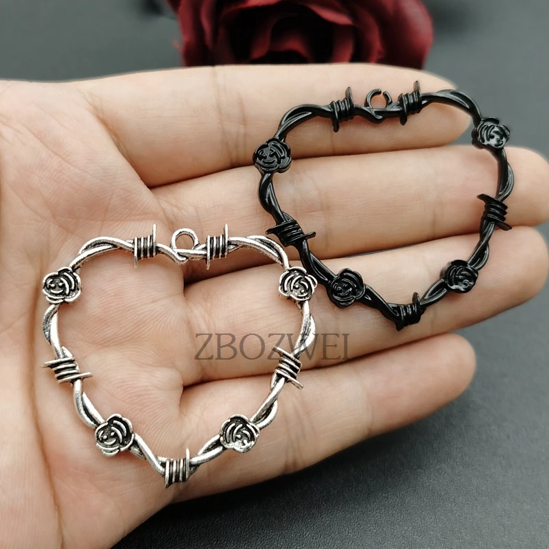 5pcs Gothic Barbed Wire Heart Pendant Rose Thorns Heart Flower Charms Pendant Designer Charms Fit Making DIY Jewelry Findings
5pcs Gothic Barbed Wire Heart Pendant Rose Thorns Heart Flower Charms Pendant Designer Charms Fit Making DIY Jewelry Findings