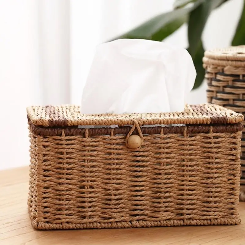 Handwoven Imitating Rattan Storage Basket For Tissues And Face Towel Desktop For Home And Offices 37JD
Handwoven Imitating Rattan Storage Basket For Tissues And Face Towel Desktop For Home And Offices 37JD
