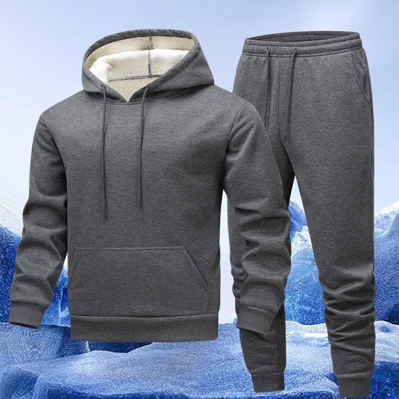 Men's Fleece-Lined Thermal Crewneck Sweatshirt Winter Workout Outfit Solid Loose Casual Pullover Sweater Drawstring Pants Hoodie
Men's Fleece-Lined Thermal Crewneck Sweatshirt Winter Workout Outfit Solid Loose Casual Pullover Sweater Drawstring Pants Hoodie