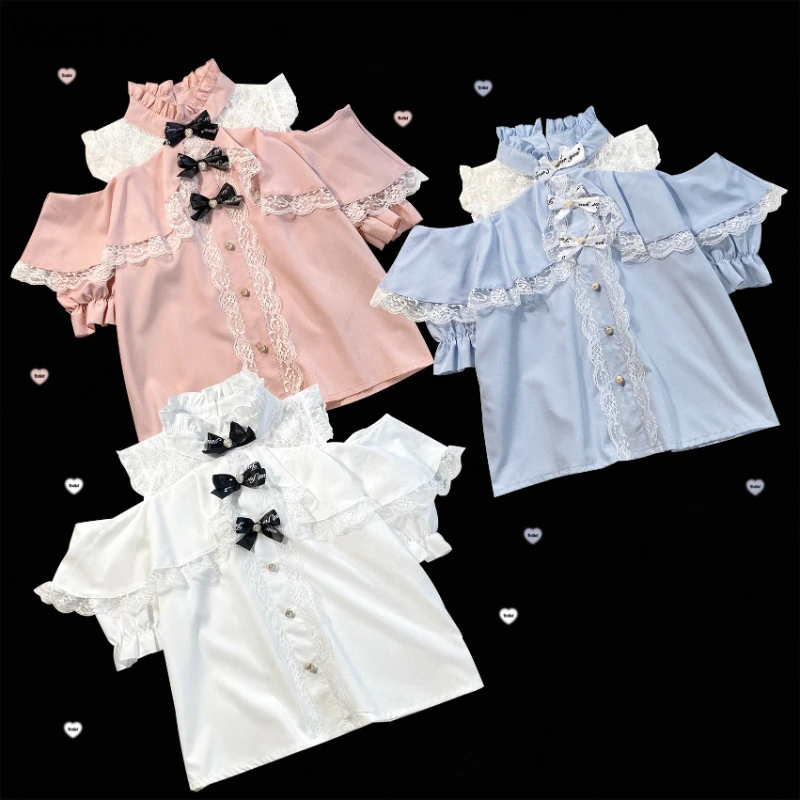 Japanese Sweet Cute Lolita Shirts Women Harajuku Y2k Bow Lace Ruffles Off Shoulder Blouses Elegant Female Vintage Princess Tops
Japanese Sweet Cute Lolita Shirts Women Harajuku Y2k Bow Lace Ruffles Off Shoulder Blouses Elegant Female Vintage Princess Tops