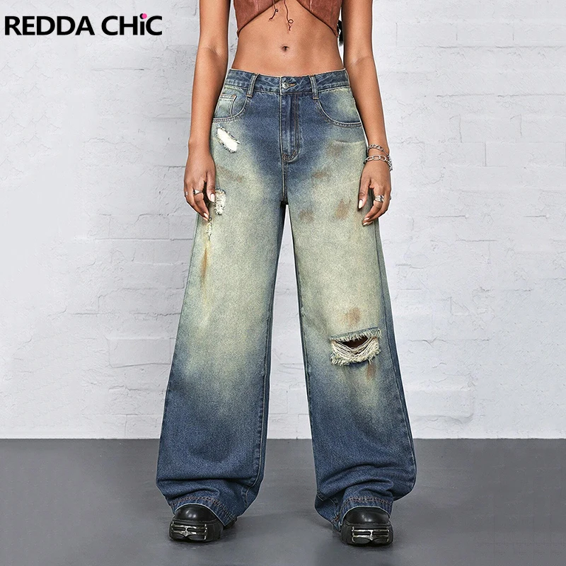 REDDACHiC женские джинсы-бойфренды, винтажные потертые прямые широкие брюки с высокой посадкой, модная уличная одежда в стиле гранж 90-х годов
REDDACHiC женские джинсы-бойфренды, винтажные потертые прямые широкие брюки с высокой посадкой, модная уличная одежда в стиле гранж 90-х годов