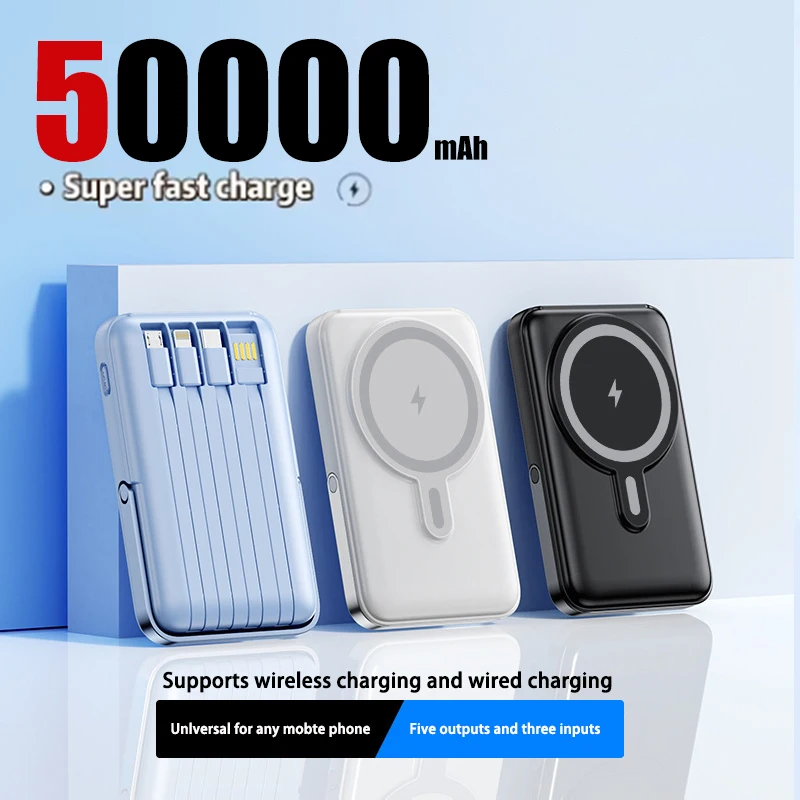 50000mAh Magnetic Wireless Charger Power Bank With Phone Holder Power Bank For IPhone Samsung Xiaomi Fast Charging
50000mAh Magnetic Wireless Charger Power Bank With Phone Holder Power Bank For IPhone Samsung Xiaomi Fast Charging