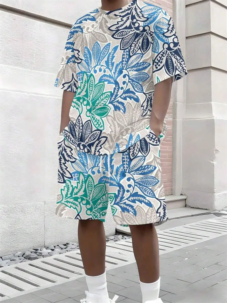 Mens Floral Print Short Sleeve T-Shirt And Shorts Set Casual Summer Beach Outfit
Mens Floral Print Short Sleeve T-Shirt And Shorts Set Casual Summer Beach Outfit