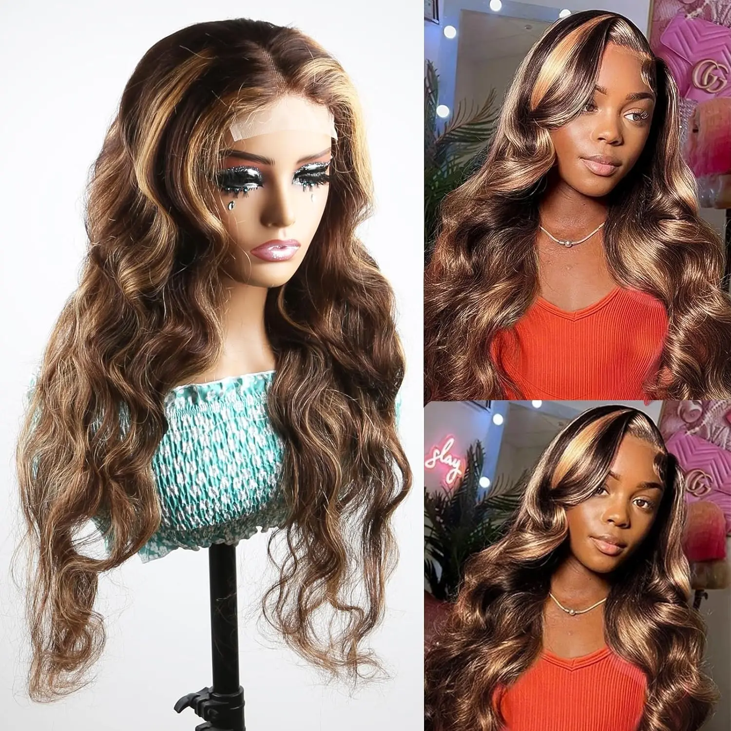 4/27 Honey Blonde human hair lace front wigs Body Wave 13x4 HD Transparent With Baby Hair 200 Density Brazilian For Women
4/27 Honey Blonde human hair lace front wigs Body Wave 13x4 HD Transparent With Baby Hair 200 Density Brazilian For Women