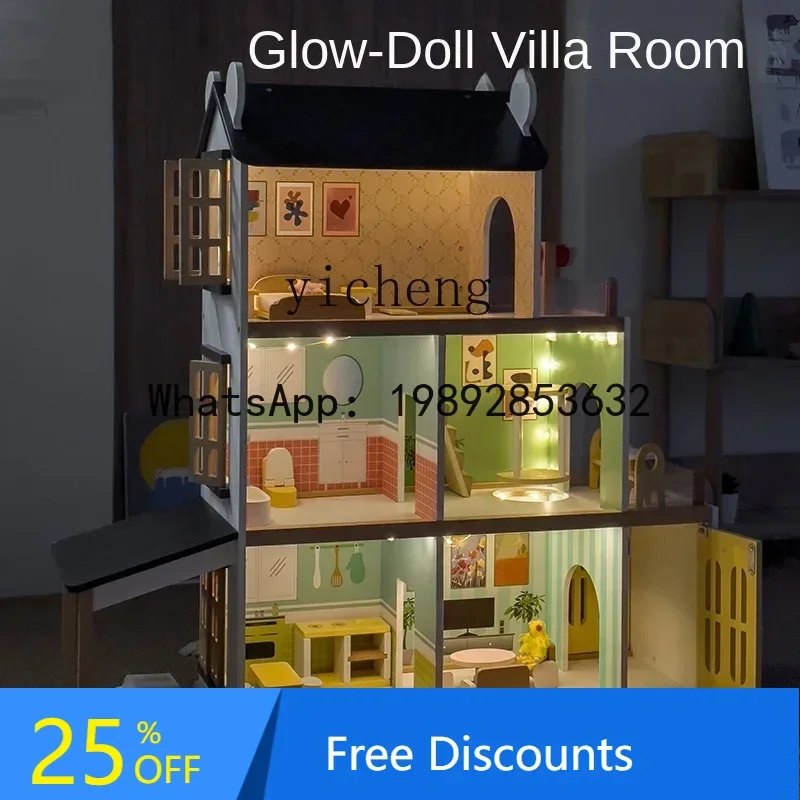 AF Children Play House Luminous Doll Villa Simulation Toy House Boys and Girls Wooden
AF Children Play House Luminous Doll Villa Simulation Toy House Boys and Girls Wooden