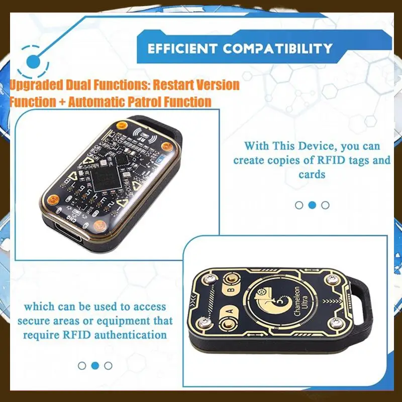 Chameleon Ultra Upgrade Smart Card Emulator+4XCUID Keychain RFID Smart Chip 125K 13.56Mhz Card Decode Duplicator-TFBC
Chameleon Ultra Upgrade Smart Card Emulator+4XCUID Keychain RFID Smart Chip 125K 13.56Mhz Card Decode Duplicator-TFBC