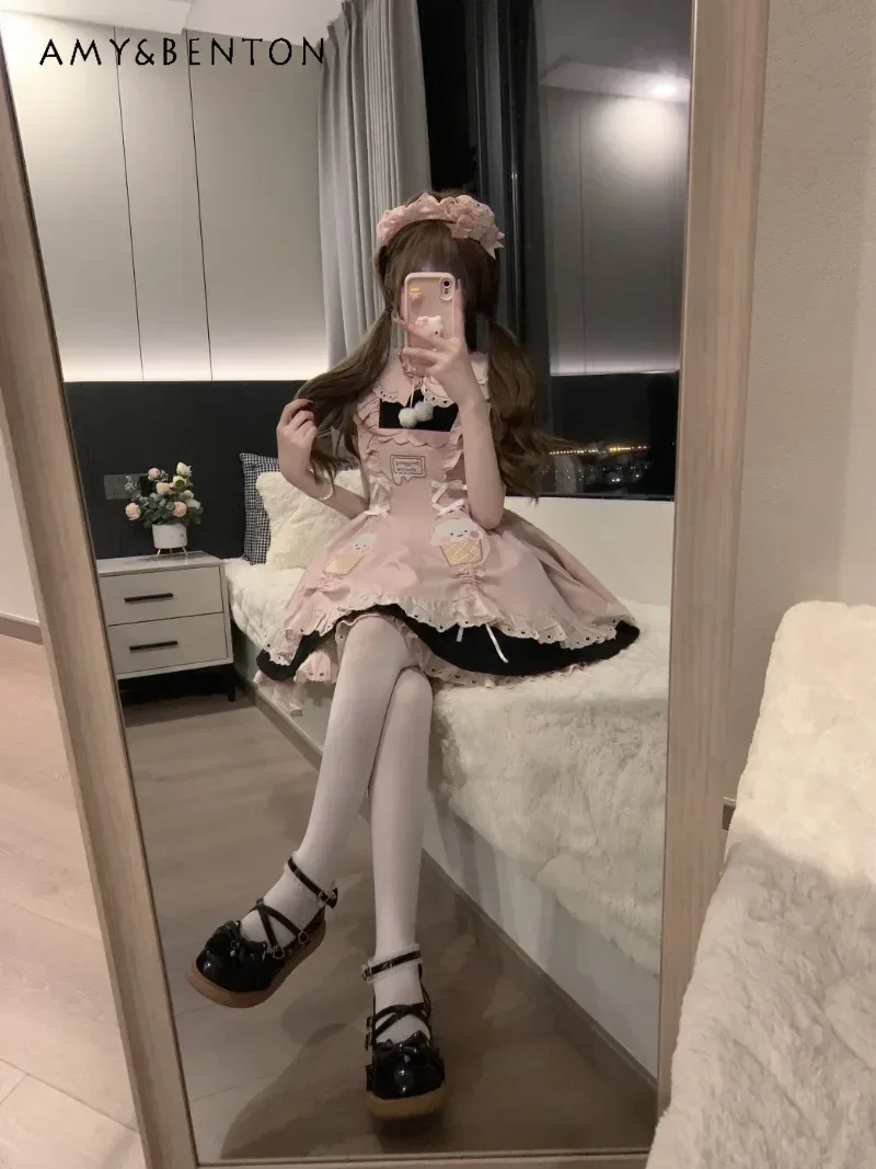 2025 Japanese Summer Original Cute Maid Style Lolita A Line Thin Waist Multi-color Cartoon Print Dress For Women
2025 Japanese Summer Original Cute Maid Style Lolita A Line Thin Waist Multi-color Cartoon Print Dress For Women