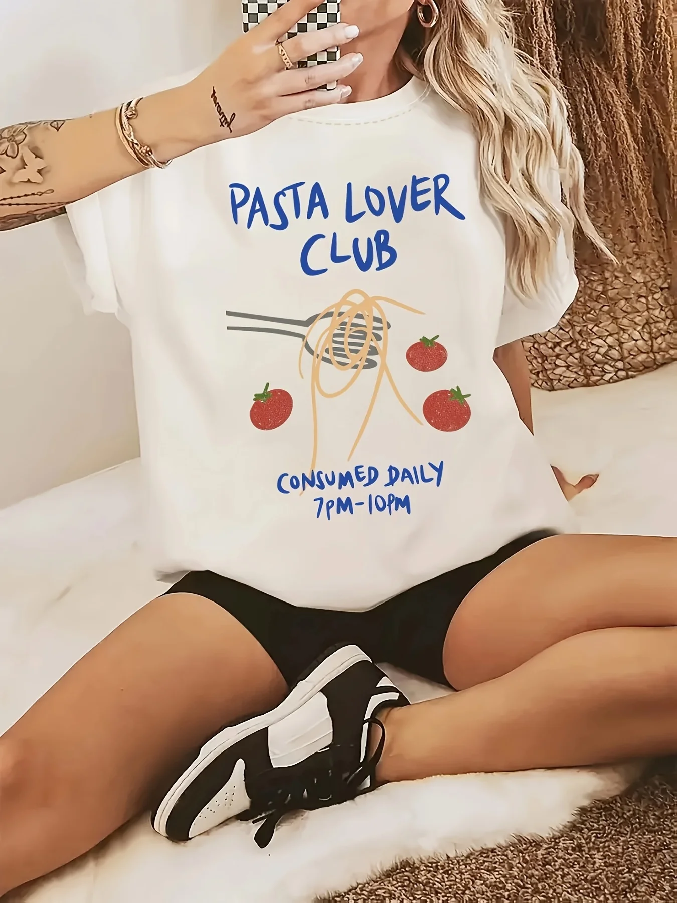 Женская футболка в стиле ретро Pastaf Lover Club с графическим рисунком, футболка с круглым вырезом и короткими рукавами, модный хлопковый топ унисекс, уличные футболки большого размера
Женская футболка в стиле ретро Pastaf Lover Club с графическим рисунком, футболка с круглым вырезом и короткими рукавами, модный хлопковый топ унисекс, уличные футболки большого размера