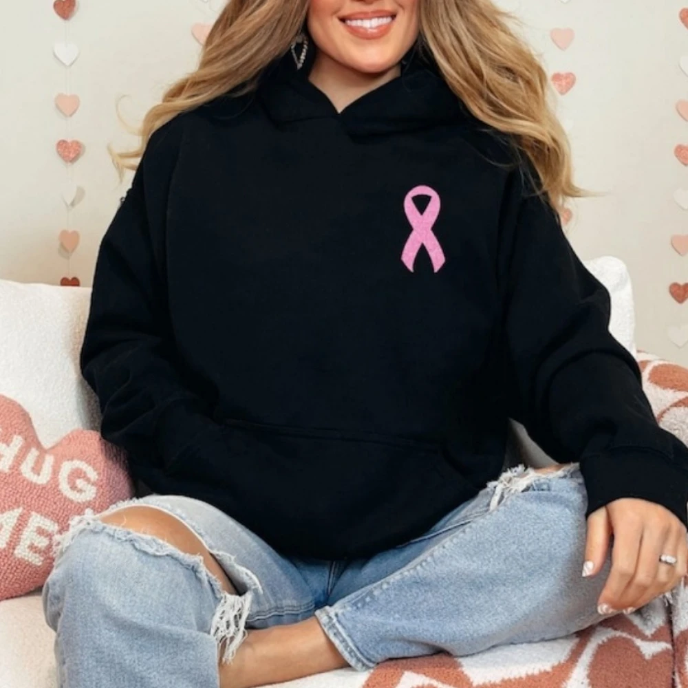Pink Glitter Ribbon Hoodie Breast Cancer Sweatshirt Pink Ribbon Hoodie Cancer Survivor Pullover Pocket Adjustable Drawstring
Pink Glitter Ribbon Hoodie Breast Cancer Sweatshirt Pink Ribbon Hoodie Cancer Survivor Pullover Pocket Adjustable Drawstring