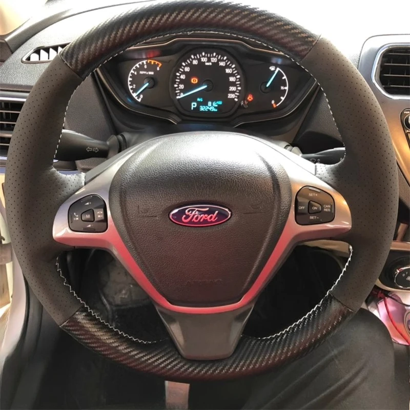 Для Ford Fiesta 2008-2013 Ecosport 2013-2016 сшитый вручную нескользящий черный карбоновый чехол на руль автомобиля из натуральной кожи
Для Ford Fiesta 2008-2013 Ecosport 2013-2016 сшитый вручную нескользящий черный карбоновый чехол на руль автомобиля из натуральной кожи