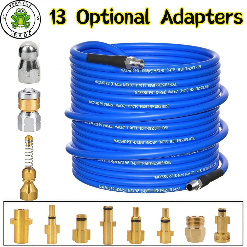 1/4 Inch Sewer Drain Water Cleaning Hose 5800PSI Pressure Cleaning Machine Hose Pipeline Cleaning Nozzle For Karcher Nilfisk
1/4 Inch Sewer Drain Water Cleaning Hose 5800PSI Pressure Cleaning Machine Hose Pipeline Cleaning Nozzle For Karcher Nilfisk