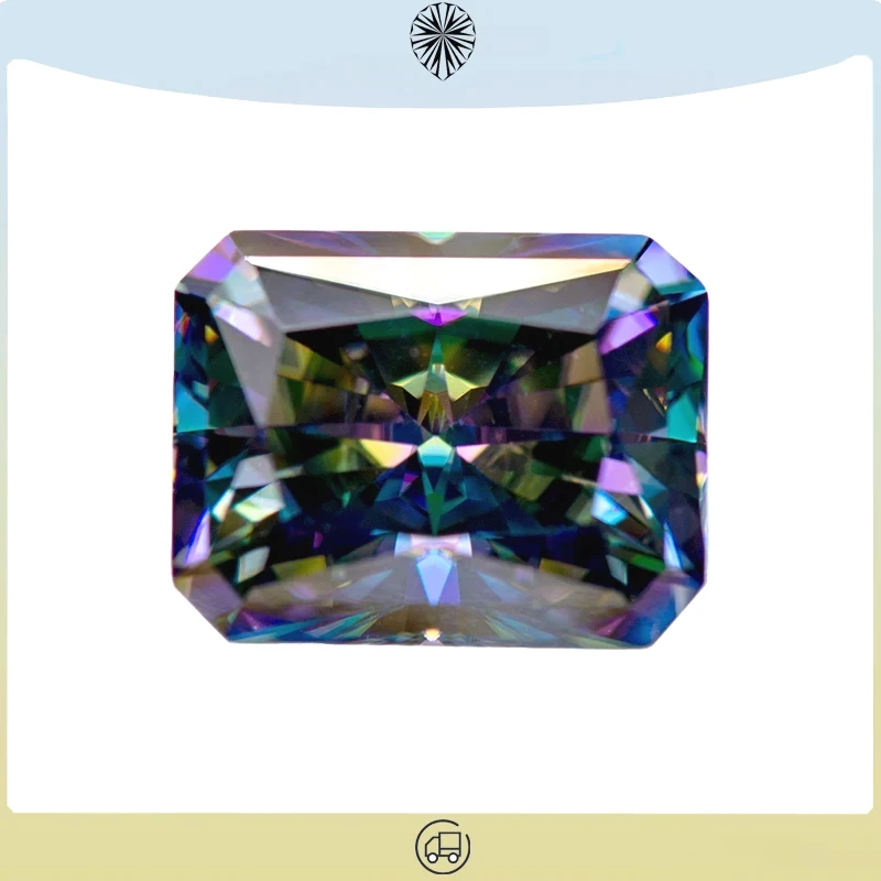 Moissanite Stone Radiant Cut Rainbow Green Color Lab Grown Gemstone for DIY Jewelry Rings Earrings Making with GRA Certificate
Moissanite Stone Radiant Cut Rainbow Green Color Lab Grown Gemstone for DIY Jewelry Rings Earrings Making with GRA Certificate
