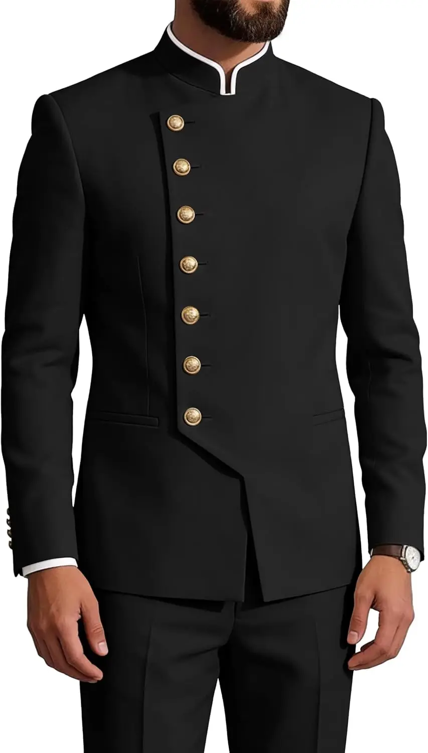 Mandarin Collar 2-Piece Suit Chinese Suit Set for Men Stand Collar Slim Fit Chinese Tunic Suits Jacket Pant Set Wedding
Mandarin Collar 2-Piece Suit Chinese Suit Set for Men Stand Collar Slim Fit Chinese Tunic Suits Jacket Pant Set Wedding