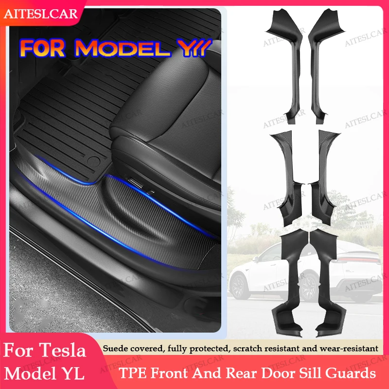 For Tesla ModelYL Launch 2026 TPE Front Rear Door Sill Guard Anti Scratch Dirt Resistant Threshold Strip Interior Protection Set
For Tesla ModelYL Launch 2026 TPE Front Rear Door Sill Guard Anti Scratch Dirt Resistant Threshold Strip Interior Protection Set