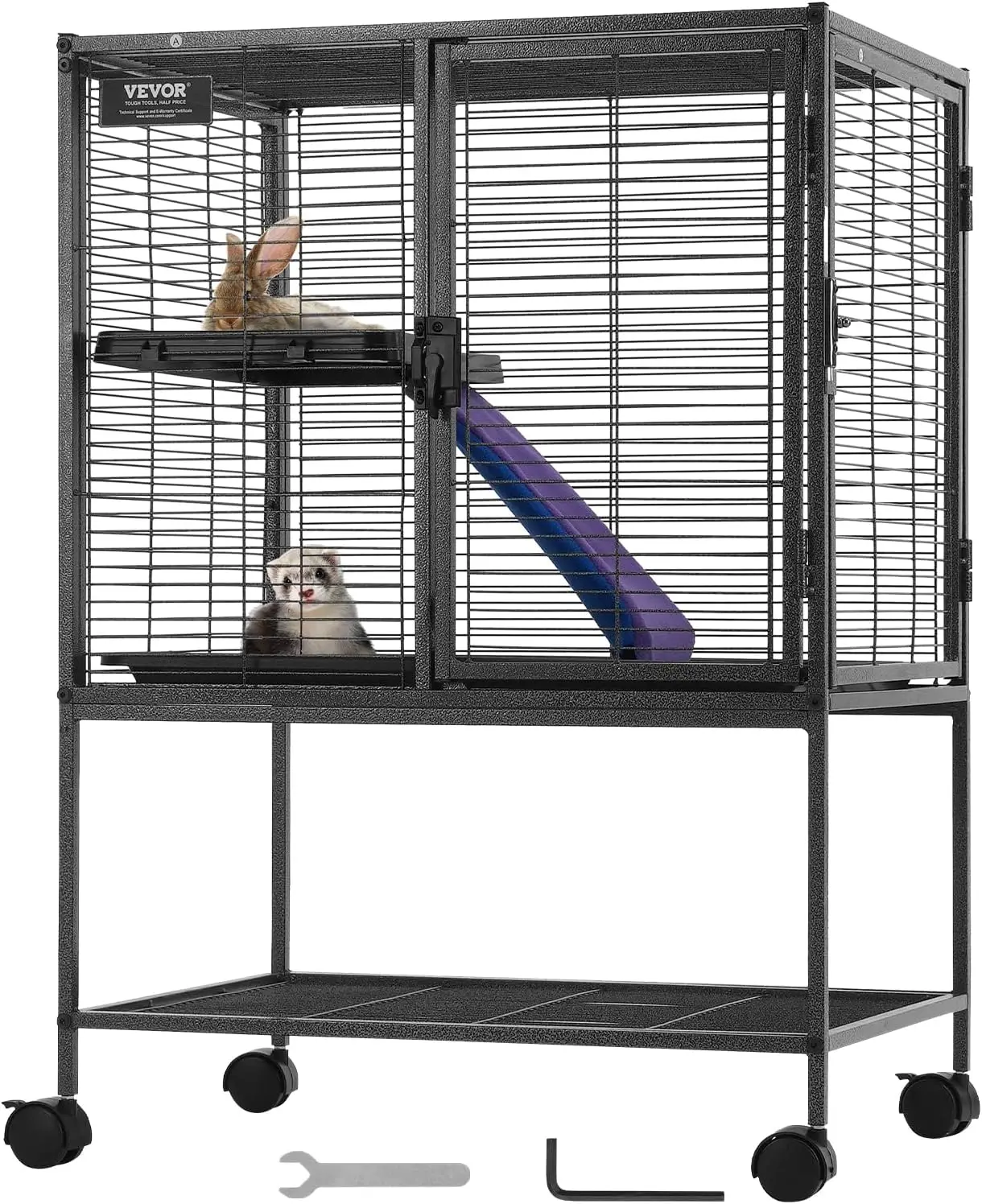 Large 2-Tier Rolling Metal Pet Cage with Ramps & Tray, Easy Setup for Small Animals Like Hamsters and Guinea Pigs
Large 2-Tier Rolling Metal Pet Cage with Ramps & Tray, Easy Setup for Small Animals Like Hamsters and Guinea Pigs
