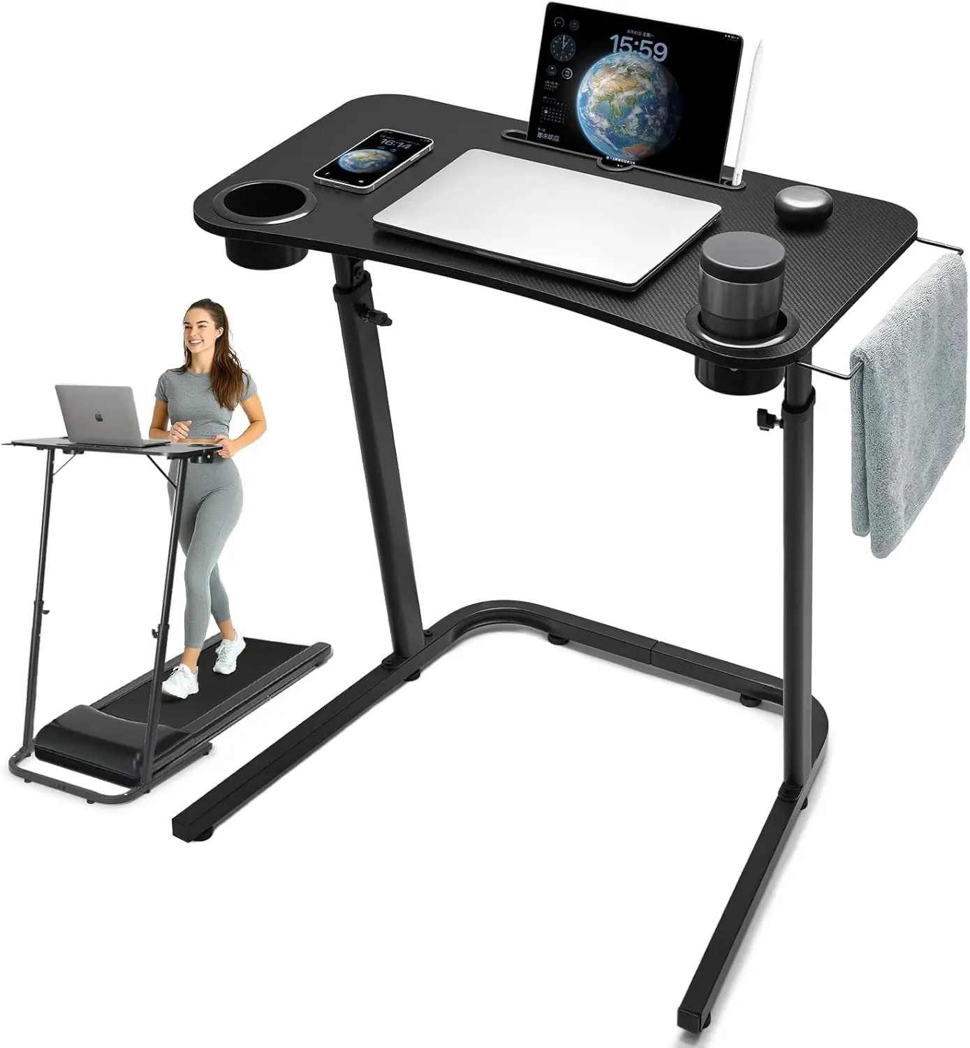 Adjustable Height Treadmill Desk, 30-47 Inch Standing Desk for Walking Pad, Portable Home Office Workstation, Black
Adjustable Height Treadmill Desk, 30-47 Inch Standing Desk for Walking Pad, Portable Home Office Workstation, Black