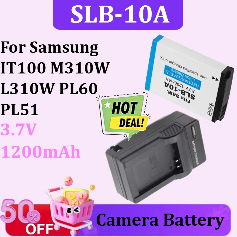 SLB-10A SLB 10A 3.7V 1200mAh Battery+ Charger For Samsung IT100 M310W L310W PL60 PL51 Camera
SLB-10A SLB 10A 3.7V 1200mAh Battery+ Charger For Samsung IT100 M310W L310W PL60 PL51 Camera