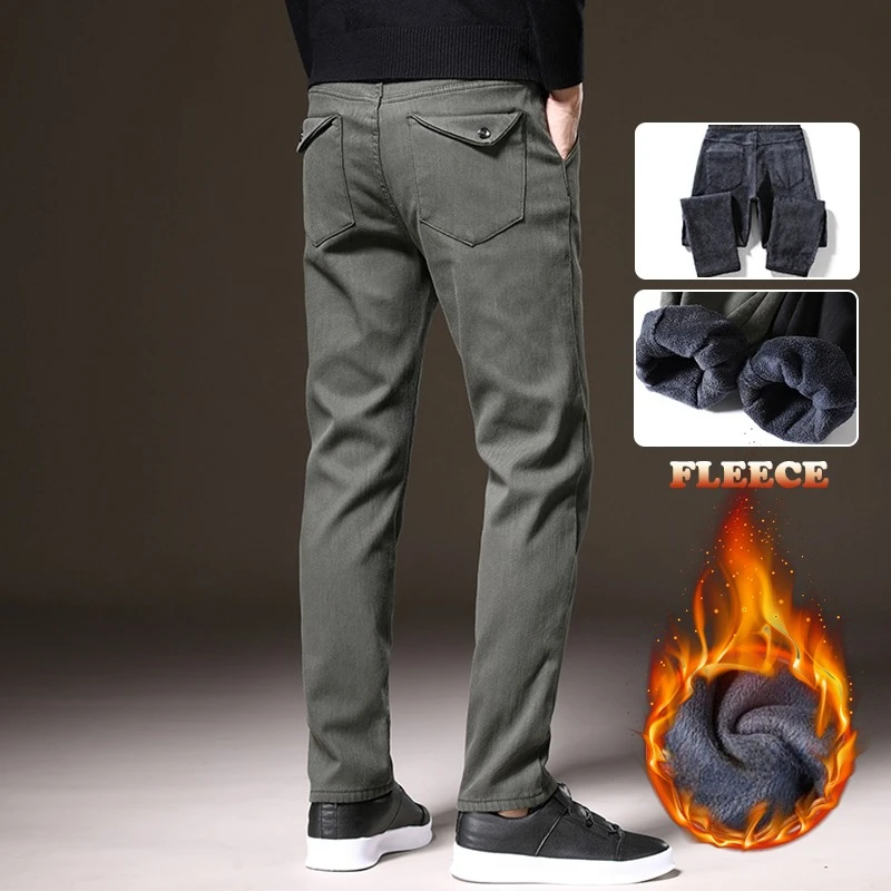 Thickened Fleece Lined Mens Casual Pants Winter Warm Soft Fabric Elastic Straight Pants Comfortable Daily Wear Slim Fit Trousers
Thickened Fleece Lined Mens Casual Pants Winter Warm Soft Fabric Elastic Straight Pants Comfortable Daily Wear Slim Fit Trousers