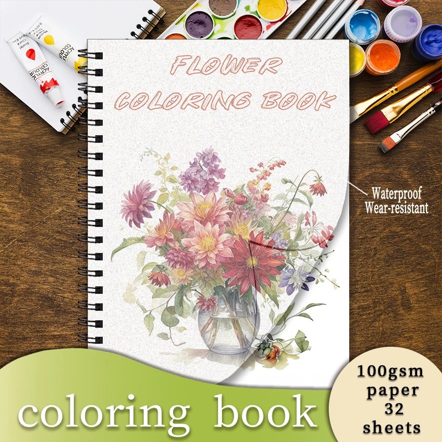 Vibrant Flowers Adult Coloring Book - 8.3x 11.2 Inch 32 Page Coloring Book - Helps Reduce Stress and Ease Emotions
Vibrant Flowers Adult Coloring Book - 8.3x 11.2 Inch 32 Page Coloring Book - Helps Reduce Stress and Ease Emotions
