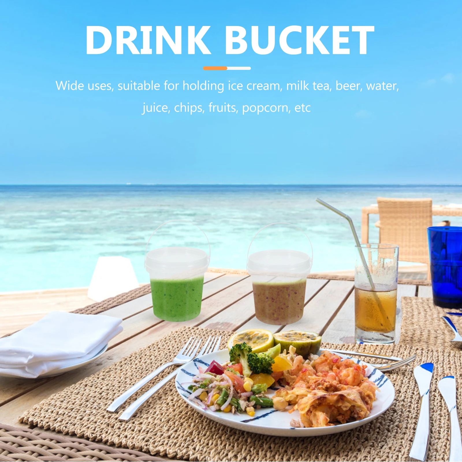 10pcs Bucket Without Lid Food Storage Bucket 950ml Clear Plastic Drink Buckets Reusable Food Storage Container
10pcs Bucket Without Lid Food Storage Bucket 950ml Clear Plastic Drink Buckets Reusable Food Storage Container