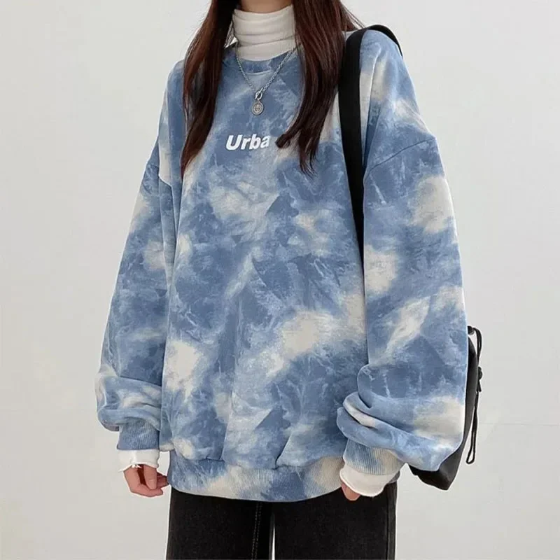 Women Sweatshirt Tie Dye Long Sleeve Hoodie Loose Tops 2025 Spring Autumn Cotton Pullovers Casual Female Fashion Streetwear
Women Sweatshirt Tie Dye Long Sleeve Hoodie Loose Tops 2025 Spring Autumn Cotton Pullovers Casual Female Fashion Streetwear