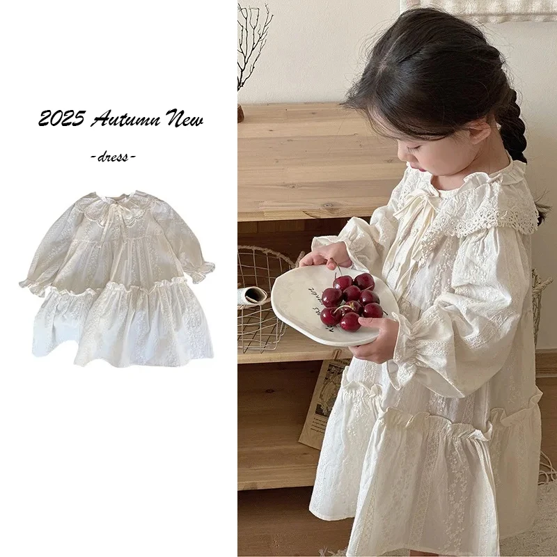 2025 Autumn Embroidered Casual Dress for Girls Long Sleeved Floral White Dress Basic Minimalist Doll Neck Children's Clothing
2025 Autumn Embroidered Casual Dress for Girls Long Sleeved Floral White Dress Basic Minimalist Doll Neck Children's Clothing
