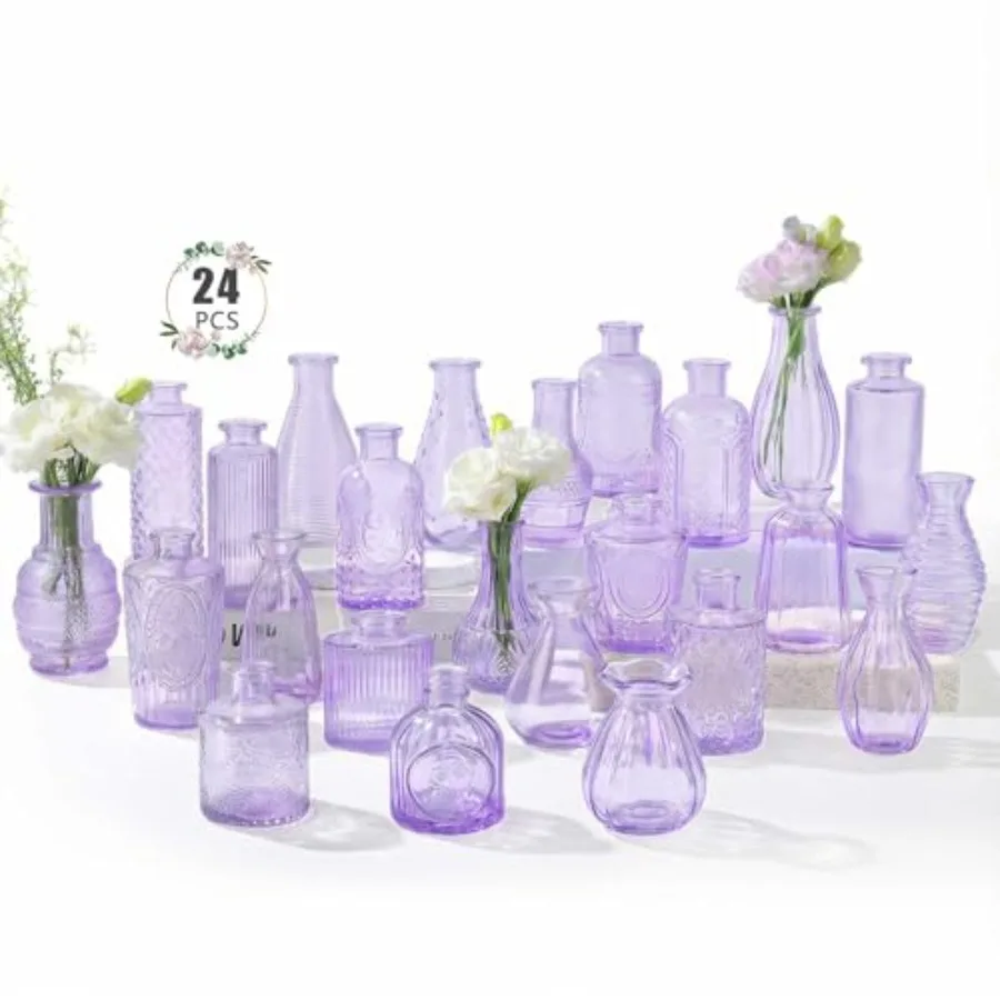 24 Pack Flower Vase in Bulk, Mini Vintage Glass Bud Vases for Centerpieces, Wedding Decor, Party and Home Decaration, Mother's
24 Pack Flower Vase in Bulk, Mini Vintage Glass Bud Vases for Centerpieces, Wedding Decor, Party and Home Decaration, Mother's