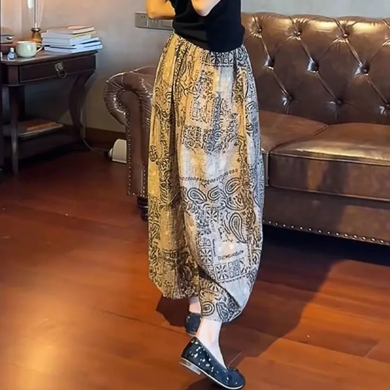 Fat MM Retro Printed Sunscreen Wide Leg Pants for Women in 2026 Summer, Thin, Loose, Slimming, Casual Straight Leg Lantern Pants
Fat MM Retro Printed Sunscreen Wide Leg Pants for Women in 2026 Summer, Thin, Loose, Slimming, Casual Straight Leg Lantern Pants