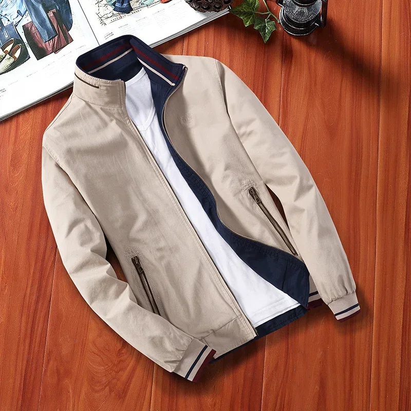 Autumn Men's Cotton Zipper Jackets Men Baseball Pilot Bomber Jacket Windbreaker Casual Slim Fit Solid Double-sided Wear Coat
Autumn Men's Cotton Zipper Jackets Men Baseball Pilot Bomber Jacket Windbreaker Casual Slim Fit Solid Double-sided Wear Coat