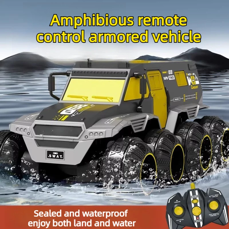 Large Amphibious RC Armored Car 8WD 2.4GHz All Terrain Off Road Truck Rechargeable Long Battery Life High Speed Drift Racing Toy
Large Amphibious RC Armored Car 8WD 2.4GHz All Terrain Off Road Truck Rechargeable Long Battery Life High Speed Drift Racing Toy