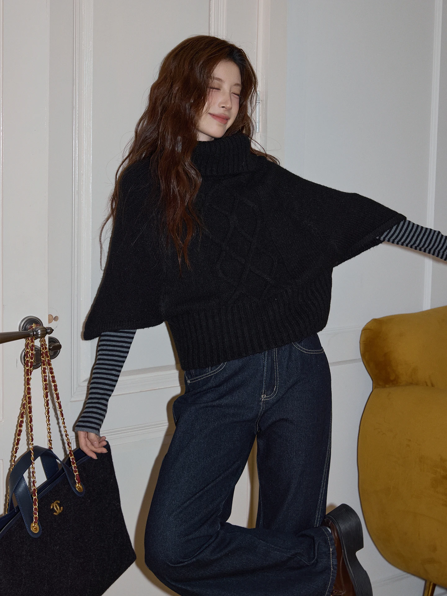 Bla High Collar Knitted Sweater Women's Thiened Winter Top Batwing Sve Embroidered Sweater Cozy Winter Commute Sle
Bla High Collar Knitted Sweater Women's Thiened Winter Top Batwing Sve Embroidered Sweater Cozy Winter Commute Sle