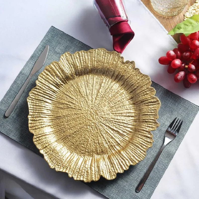 MAONAME 13 "Золотые зарядные тарелки, круглые рифовые зарядные устройства для обеденных тарелок, пластиковые тарелки, зарядные устройства для стола, Свадебный декор
MAONAME 13 "Золотые зарядные тарелки, круглые рифовые зарядные устройства для обеденных тарелок, пластиковые тарелки, зарядные устройства для стола, Свадебный декор