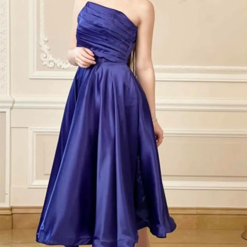 Elegant Short Purple Satin Evening Dresses Sleeveless A Line Tea Length Vestidos Para Eventos Especiales
Elegant Short Purple Satin Evening Dresses Sleeveless A Line Tea Length Vestidos Para Eventos Especiales