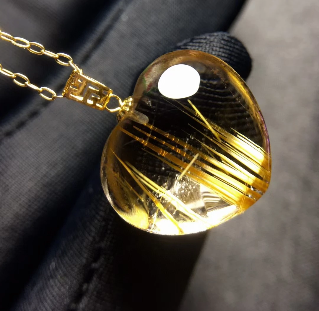 Natural Gold Rutilated Quartz Pendant Heart Necklace 17.4*16.3*9.6mm Beads Rutilated Gold Women Men Jewelry AAAAAAA
Natural Gold Rutilated Quartz Pendant Heart Necklace 17.4*16.3*9.6mm Beads Rutilated Gold Women Men Jewelry AAAAAAA
