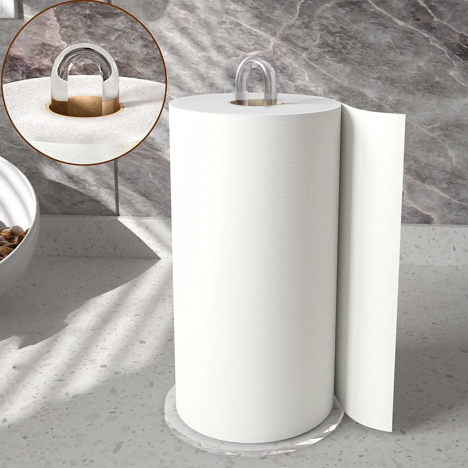 Clear Acrylic Paper Towel Holder for Kitchen Counter, Fits Standard & Large Rolls, Easy Install
Clear Acrylic Paper Towel Holder for Kitchen Counter, Fits Standard & Large Rolls, Easy Install