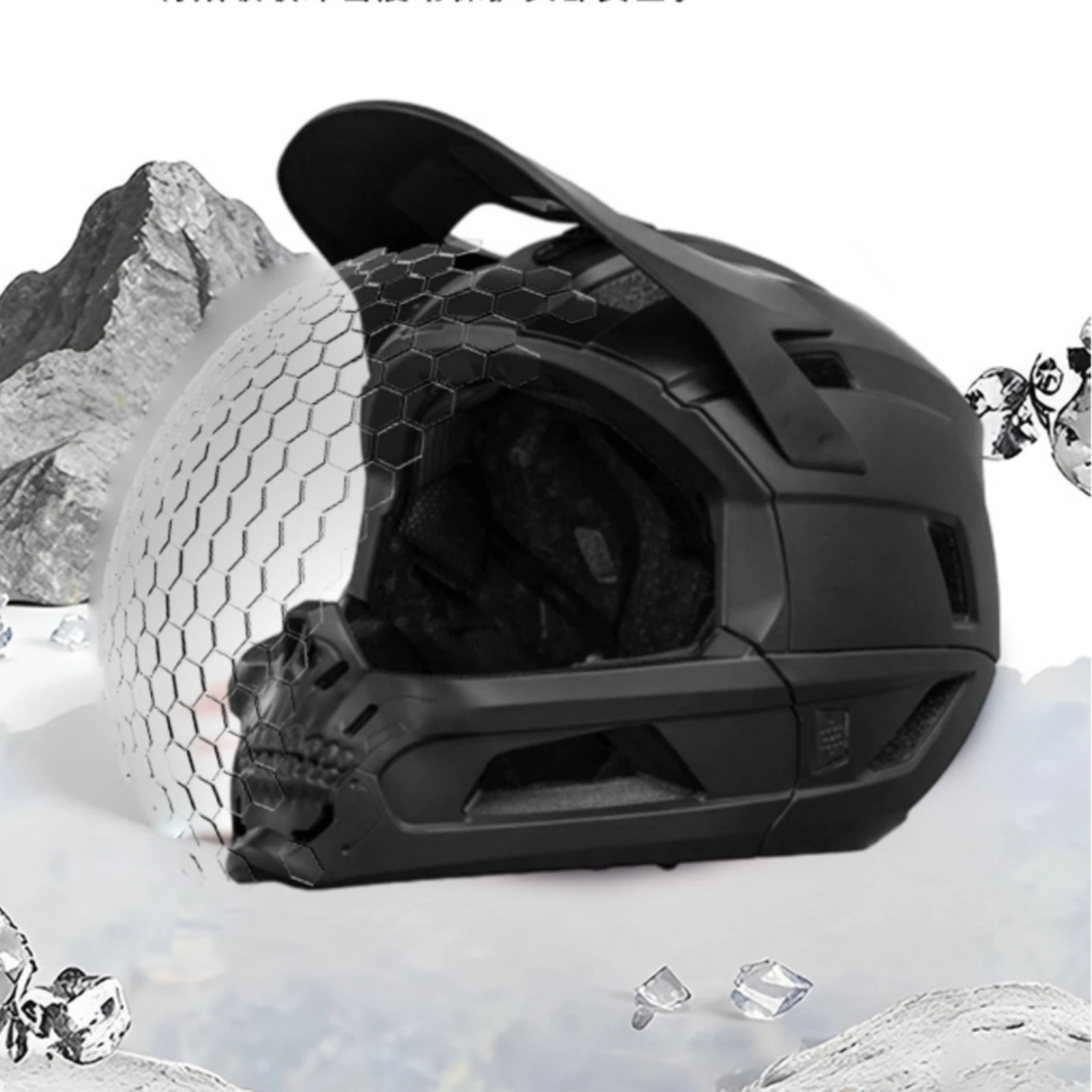 Full Face Bike Helmet Detachable Chin Guard Full-Face Helmet Sports Gear Matte Finish Molded Construction
Full Face Bike Helmet Detachable Chin Guard Full-Face Helmet Sports Gear Matte Finish Molded Construction