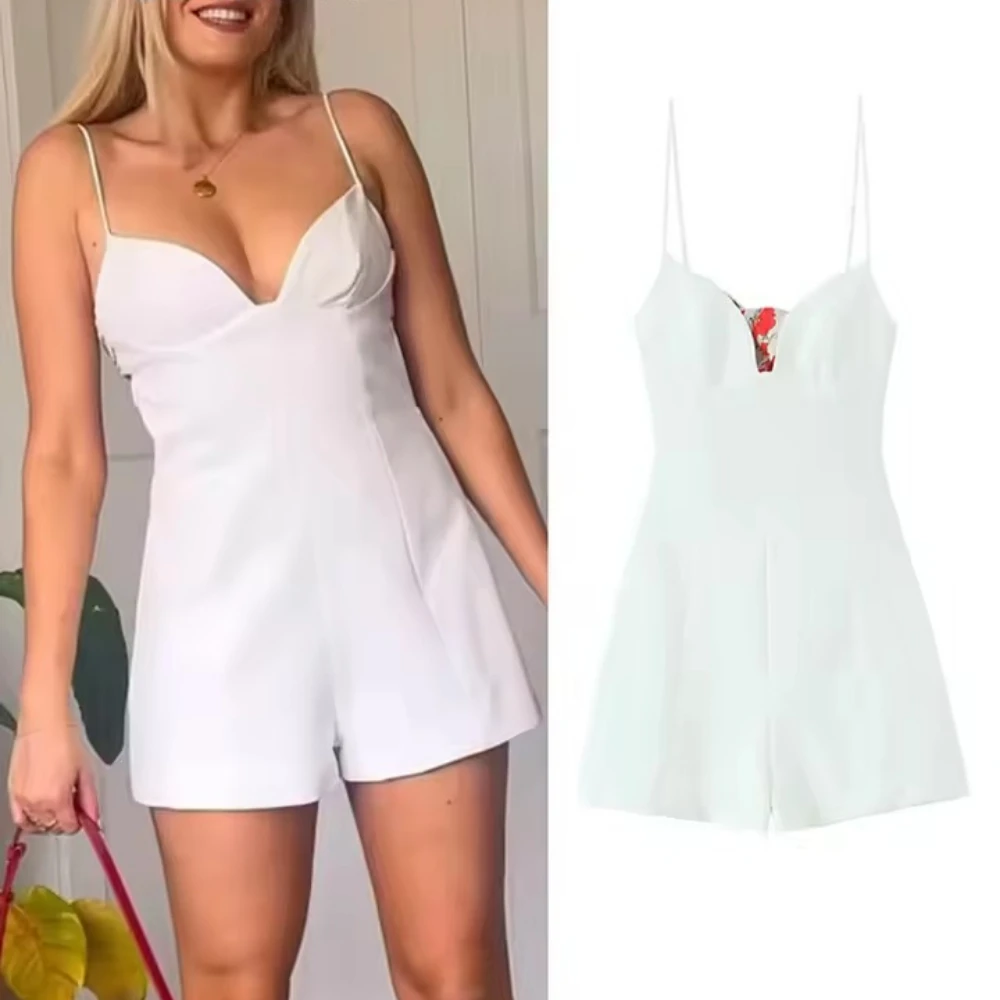 ZBZA Women's Open Back Printed Mini Jumpsuit Spaghetti Strap Back Bow Zipper Mid-waist Slim Top Spring Summer New Chic Jumpsuit
ZBZA Women's Open Back Printed Mini Jumpsuit Spaghetti Strap Back Bow Zipper Mid-waist Slim Top Spring Summer New Chic Jumpsuit