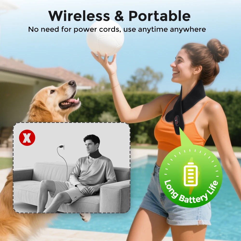 660 850nm Red Light Heated Neck Wrap Home Use Cordless Infrared Neck Heating Belt Vibration Massager for Hands Legs Wrists
660 850nm Red Light Heated Neck Wrap Home Use Cordless Infrared Neck Heating Belt Vibration Massager for Hands Legs Wrists