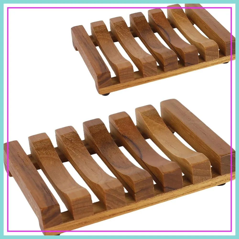 2PCS Slotted Teak Wood Soap Holder, Self Draining Sponge Dish for Kitchen Sink, Bathroom, Shower, RV
2PCS Slotted Teak Wood Soap Holder, Self Draining Sponge Dish for Kitchen Sink, Bathroom, Shower, RV