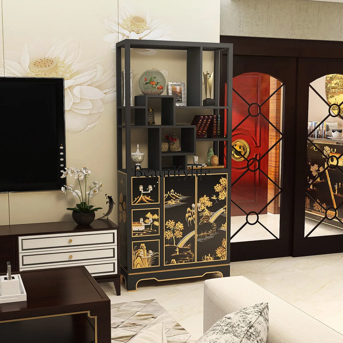 X4 *Floor-to-ceiling shelves Solid wood narrow and thin living room partition bedroom New Chinese-style shelves
X4 *Floor-to-ceiling shelves Solid wood narrow and thin living room partition bedroom New Chinese-style shelves